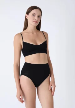 Chilot modelator damă cu talie înaltă – negru, cu bandă anti-alunecare