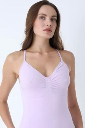 Body modelator clasic cu bretele subțiri reglabile- lila — imagine 2