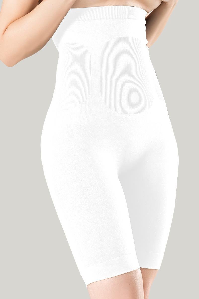 Pantaloni modelatori Miss Fit 3/4 cu talie înaltă și corset-alb