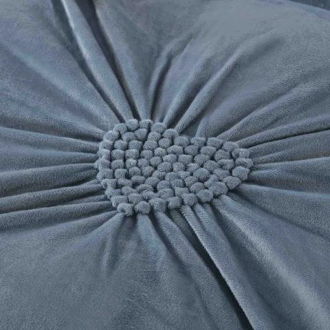 Lenjerie de pat din catifea cu pliuri si dantela, 4 piese, pentru pat dublu, culoare BLUMARIN