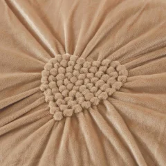 Lenjerie de pat din catifea cu pliuri si dantela, 4 piese, pentru pat dublu, culoare BEJ