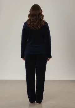 Pijama damă cocolino bleumarin cu ursuleț