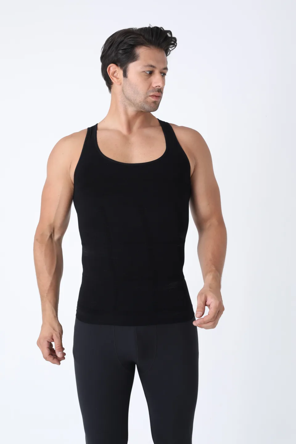 Maiou modelator bărbați – negru, fără cusături