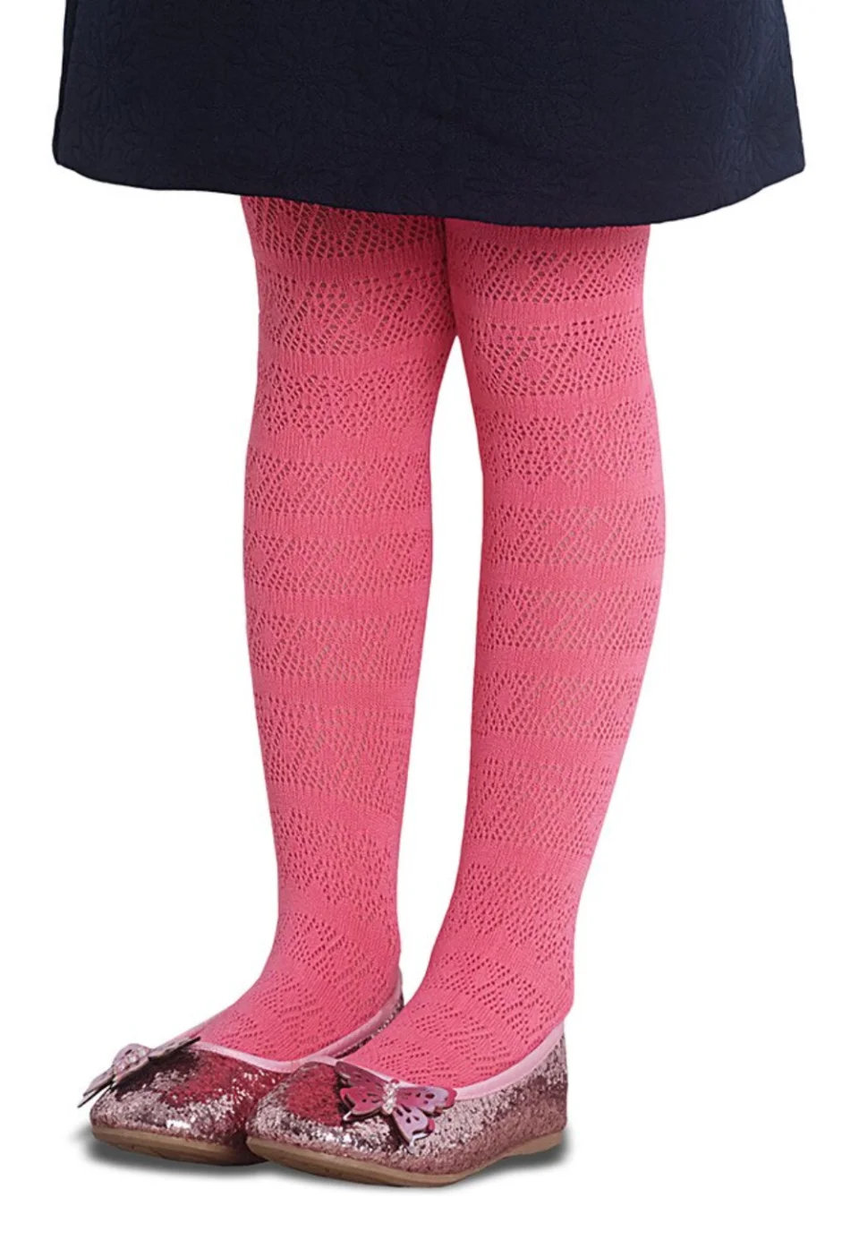 Dres fetițe Penti ,,Sofia- Winter Fishnet"- imprimeu dantelă, culoare roz