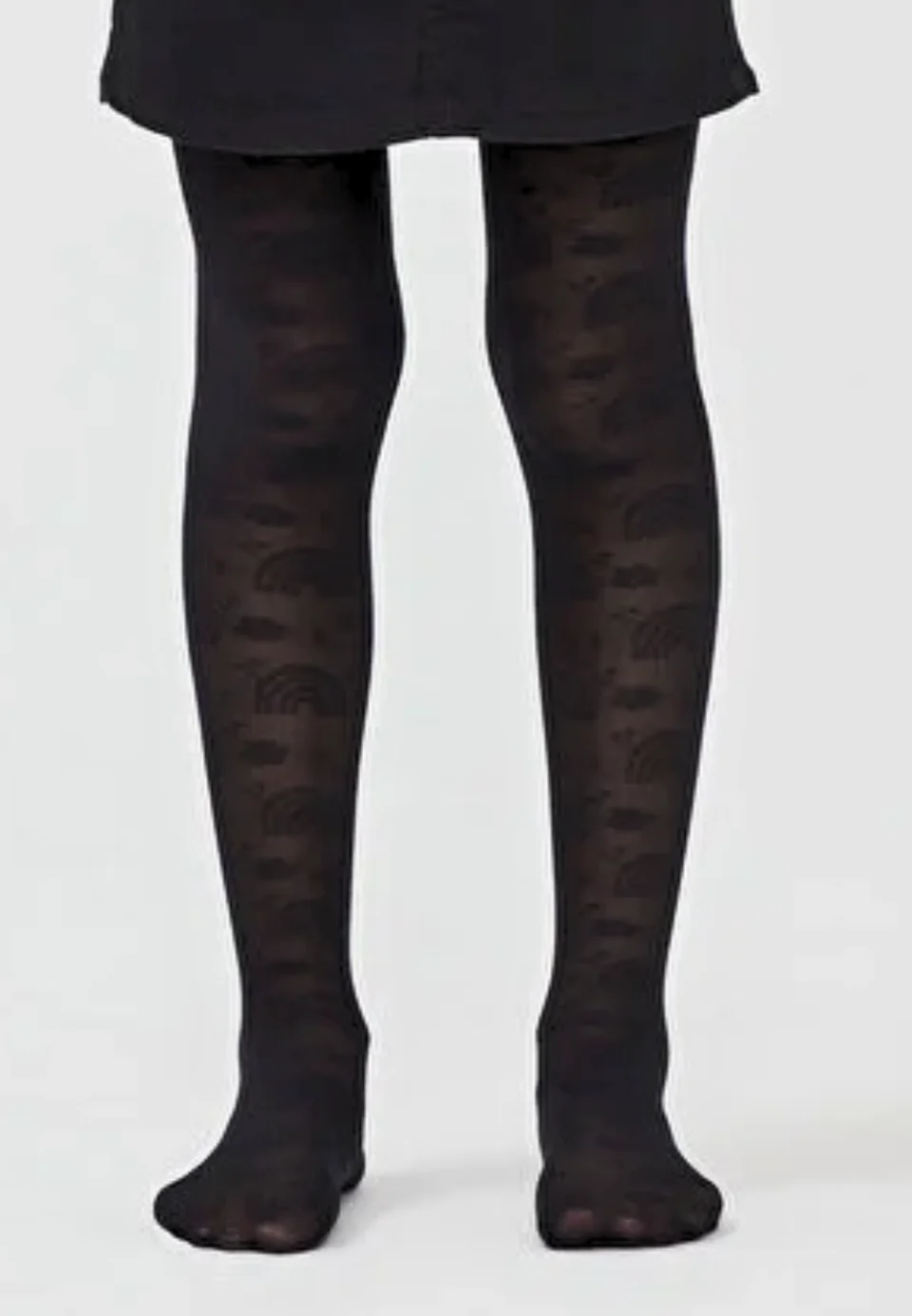 Dres fetițe Penti Young ,,Rainbow Cloud'', 40 den-  imprimeu curcubeu, negru