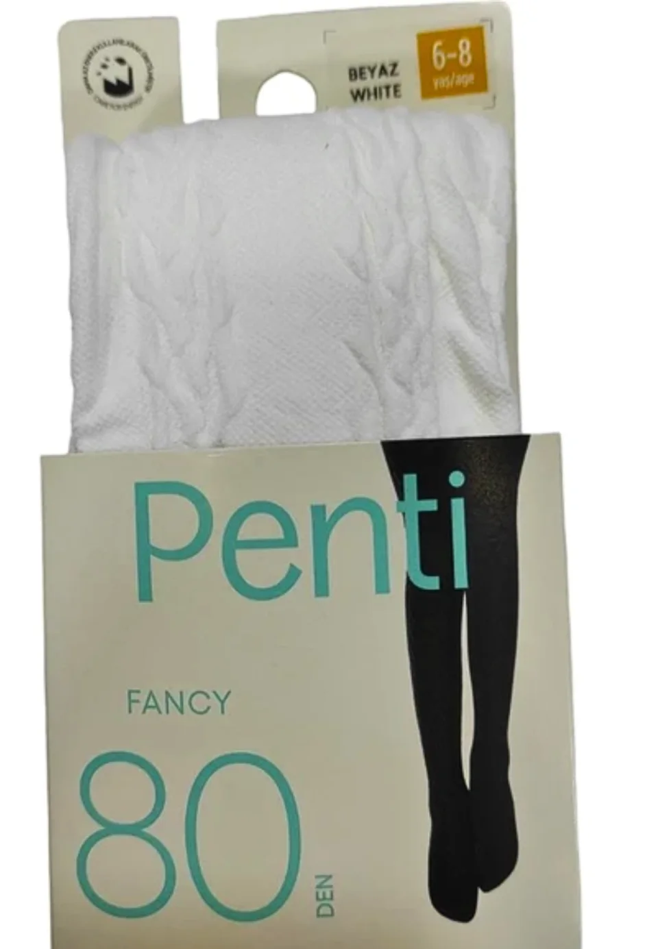 Dres fetițe  Penti 80 DEN ,,Fancy'' 80 Den- mat, opac, alb