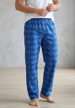 Pantaloni lungi de pijama bărbătești cu elastic în talie, culoare albastru