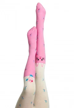 Dres fetițe Penti Young ,,Fleur'', bumbac- imprimeu pisică, roz