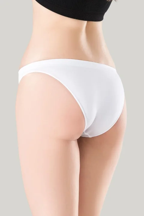 Chilot damă fără cusături , cu margine de silicon moale, tip slip, culoare alb