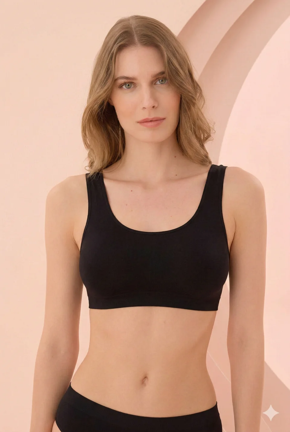 Bustieră cu Bretele Late NBB, Negru