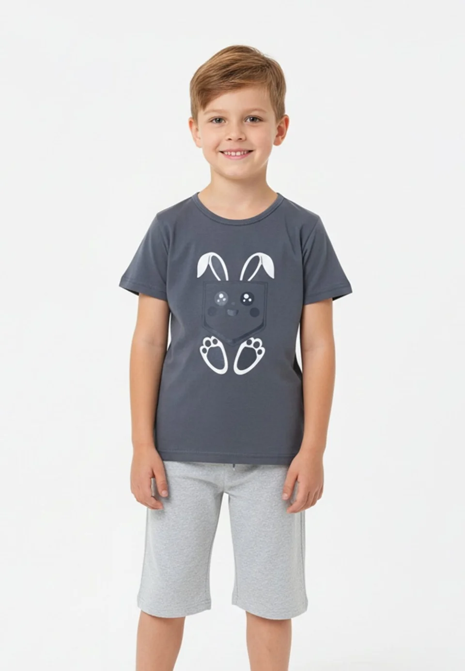 Pijama băieți Paște, bleumarin – tricou bumbac 100% și pantaloni