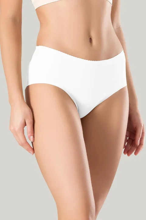 Chilot damă fără cusături , cu margine de silicon moale, tip slip, culoare alb