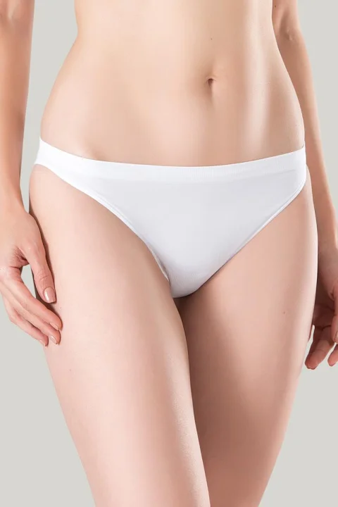 Chilot damă fără cusături , cu margine de silicon moale, tip slip, culoare alb
