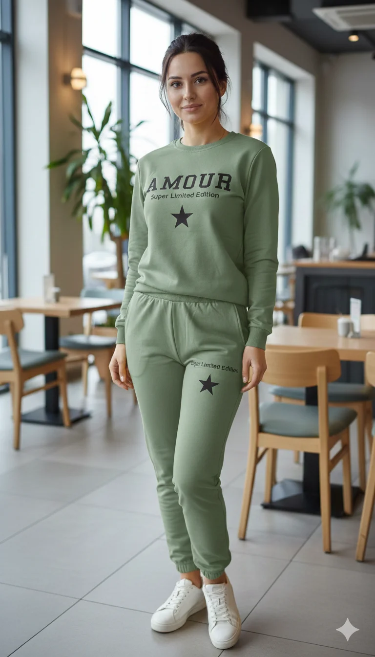 Trening damă kaki din 2 piese