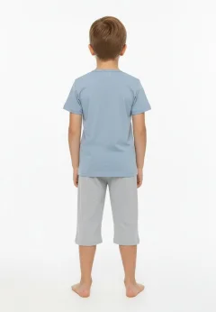 Pijama băieți Paște, gri – tricou bumbac 100% și pantaloni