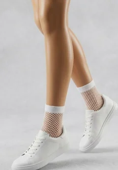 Sosetă Penti „Party" – Tip Plasă cu Vârf Întărit, Alb