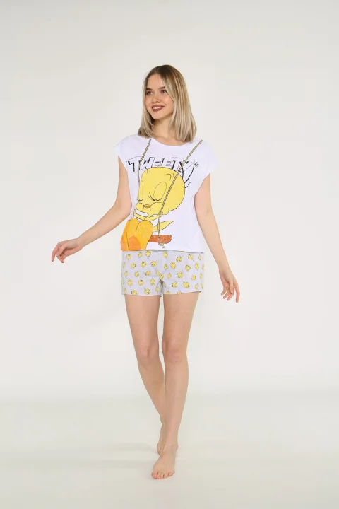 Pijama damă Looney Tunes cu imprimeu Tweety
