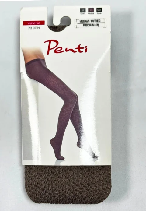 Dres damă Penti 70 DEN ,,Valeria''- cu model, culoare nucșoară