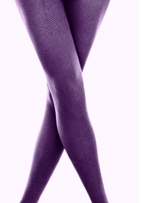 Dres damă Penti 50 DEN ,,Belinda''- Model romburi, culoare mov