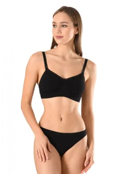 Sutien dama pentru alăptare cu cupe detașabile, culoare negru