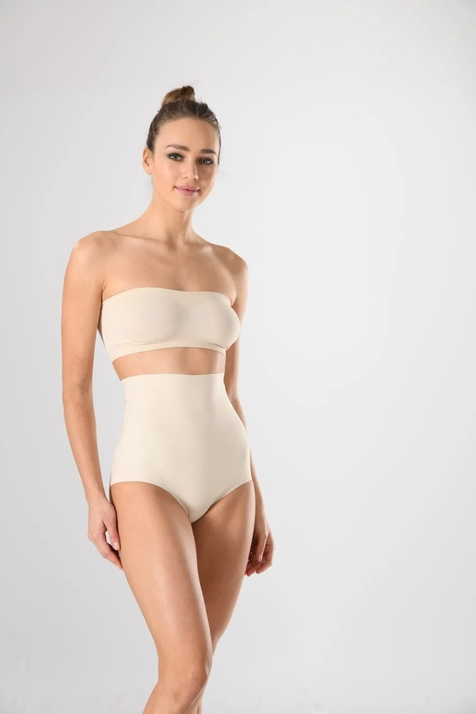 Corset damă modelator fara cusaturi si talie înaltă, culoare bej