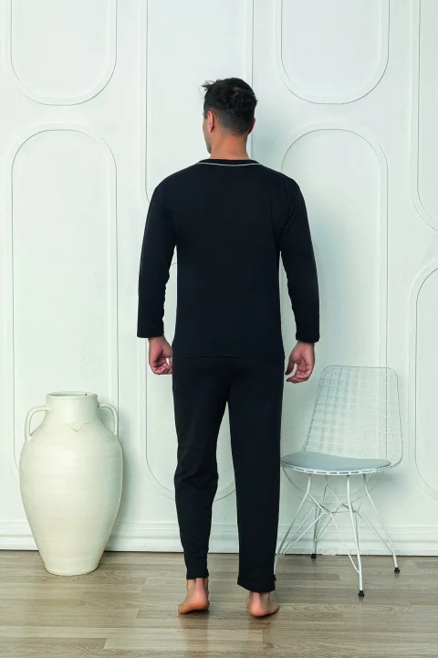 Pijama bărbați din bumbac cu mânecă lungă și pantaloni lungi BLUMARIN — imagine 3