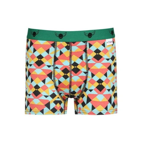 Set Barbati Boxeri și Șosete Retro Geometric