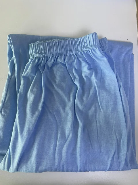 Pijama dama blue, 100% bumbac, bluza si pantaloni lungi — imagine 2