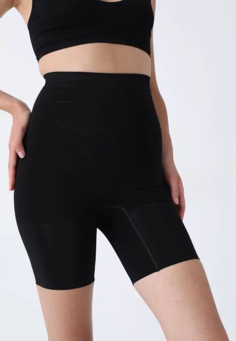Pantaloni modelatori scurți cu talie înaltă – negru — imagine 2