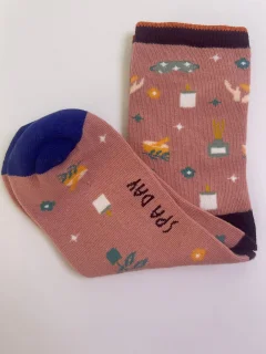 Sosete damă organice fără cusătură roz pudra
