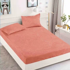 Husa de pat cu elastic pentru pat de 2 persoane PORTOCALIU H-400