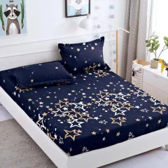 Husa de pat cu elastic pentru pat de 2 persoane BLUMARIN stele