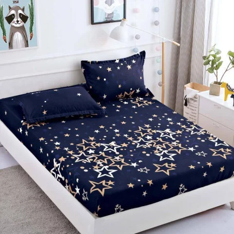 Husa de pat cu elastic pentru pat de 2 persoane BLUMARIN stele