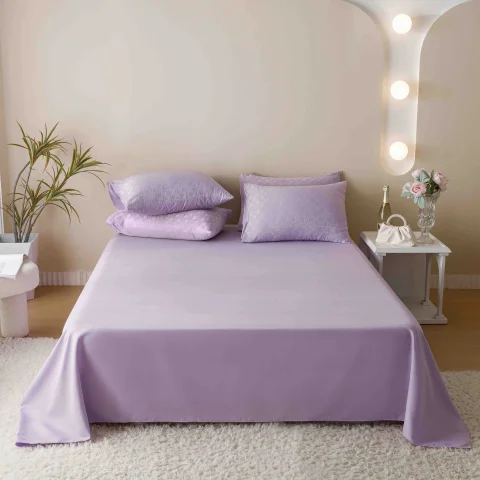 Lenjerie de pat Jacquard finet cu cearceaf normal 6 piese LILA JF-18 — imagine 2