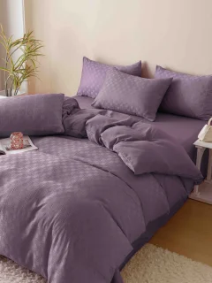 Lenjerie de pat Jacquard finet cu cearceaf normal 6 piese  MOV-JF-16