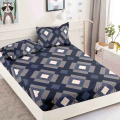 Husa de pat cu elastic pentru pat de 2 persoane BLM PATRATELE