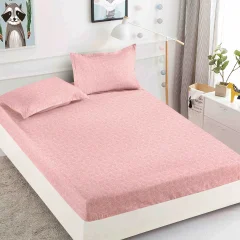 Husa de pat cu elastic pentru pat de 2 persoane ROZ D-H500
