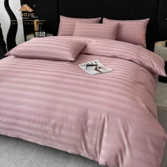Lenjerie de pat cu elastic,  Damasc 6 piese 100 % bumbac  ROZ DM-110