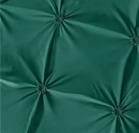 Lenjerie  de Pat Dublu PREMIUM din Finet 6 pcs brodata model pliuri VERDE P-001 — imagine 2