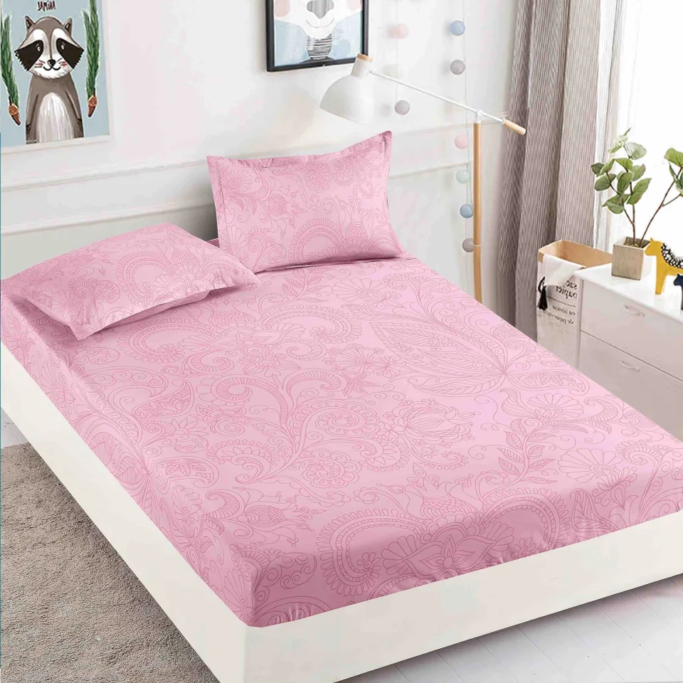 Husa de pat cu elastic pentru pat de 2 persoane ROZ H-800
