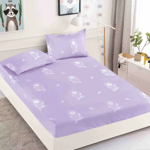 Husa de pat cu elastic pentru pat de 2 persoane LILA