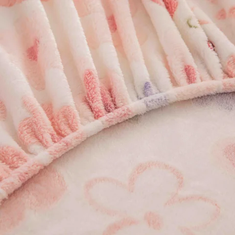 Husa de pat cocolino cu elastic, ALB FLORI D-166 — imagine 2
