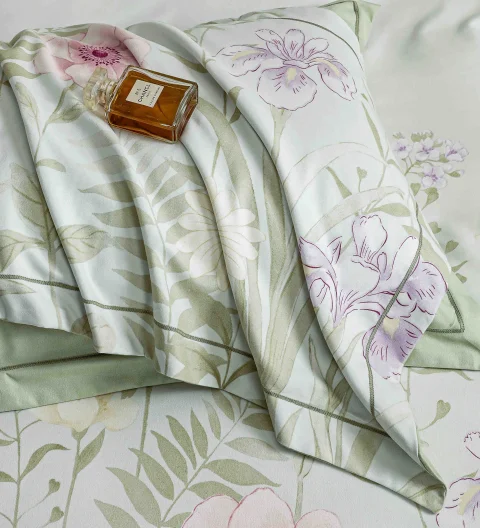 Lenjerie de lux in cutie cadou, bumbac finet, 6 piese, VERDE, LUX-2033 — imagine 2