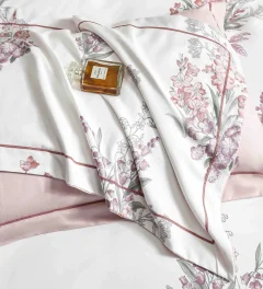 Lenjerie de lux in cutie cadou, bumbac finet, 6 piese, ROZ-LUX-2530