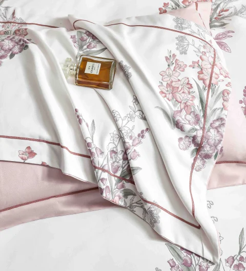 Lenjerie de lux in cutie cadou, bumbac finet, 6 piese, ROZ-LUX-2530 — imagine 3