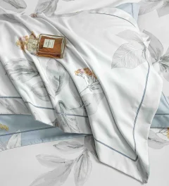 Lenjerie de lux in cutie cadou, bumbac finet, 6 piese, BLUE, LUX-2121