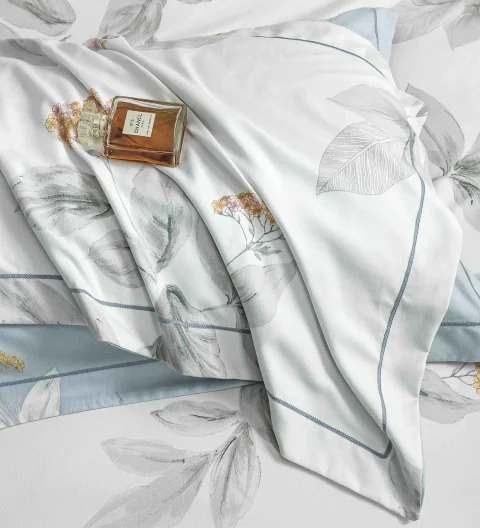 Lenjerie de lux in cutie cadou, bumbac finet, 6 piese, BLUE, LUX-2121 — imagine 2