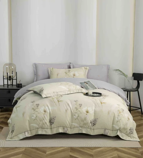 Lenjerie de lux in cutie cadou, bumbac finet, 6 piese, GRI, LUX-2329 — imagine 1