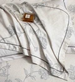Lenjerie de lux in cutie cadou, bumbac finet, 6 piese, GRI, LUX-2301