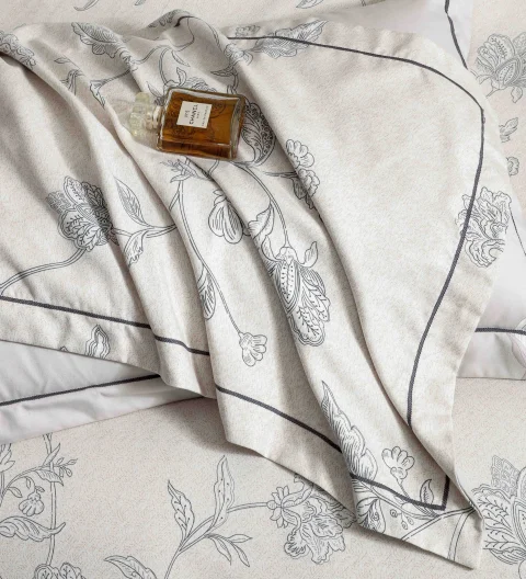 Lenjerie de lux in cutie cadou, bumbac finet, 6 piese, GRI, LUX-2301 — imagine 2